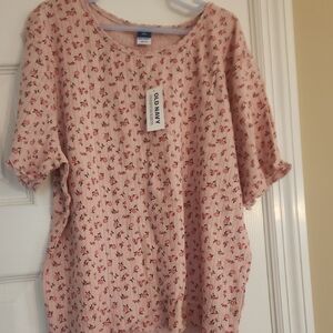 Old Navy Pink Floral Blouse